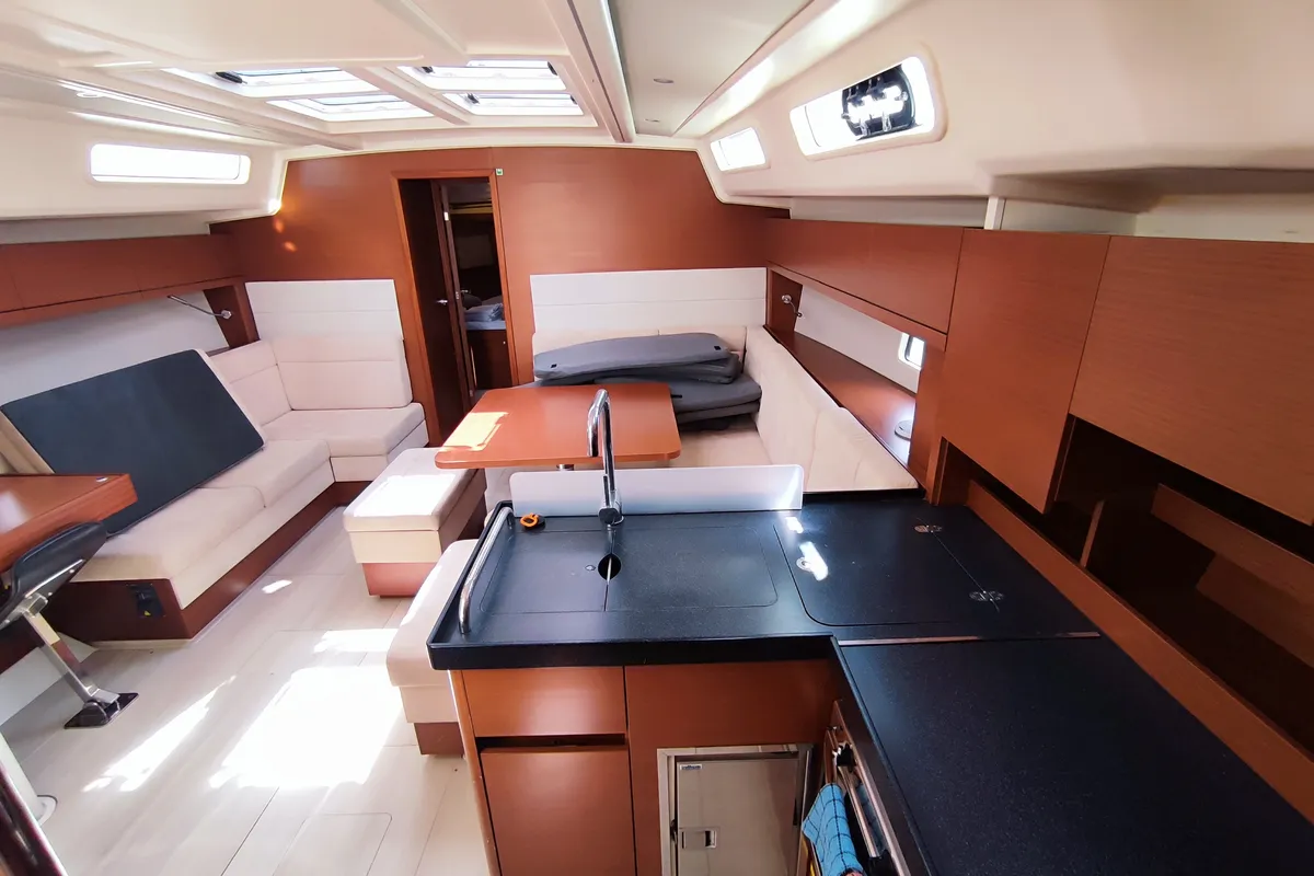 Galley of Astrea, a Hanse 458 sailboat at Lavrion, Greece