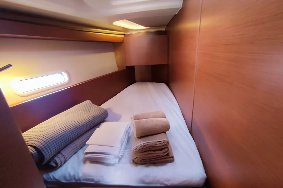Cabin on Astrea, a Hanse 458 sailboat at Lavrion, Greece