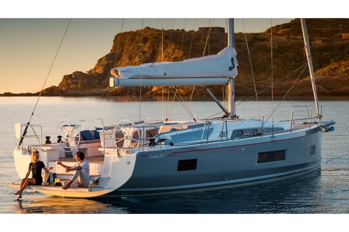 BIECKERT, a Beneteau Oceanis 46.1 sailboat at Sant Antoni de Portmany, Spain