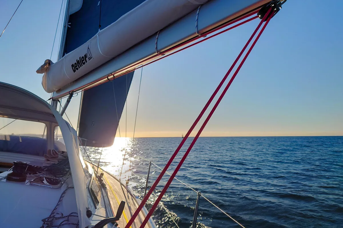 Deck of Aurélie, a Dehler 38 SQ sailboat at Punat, Croatia