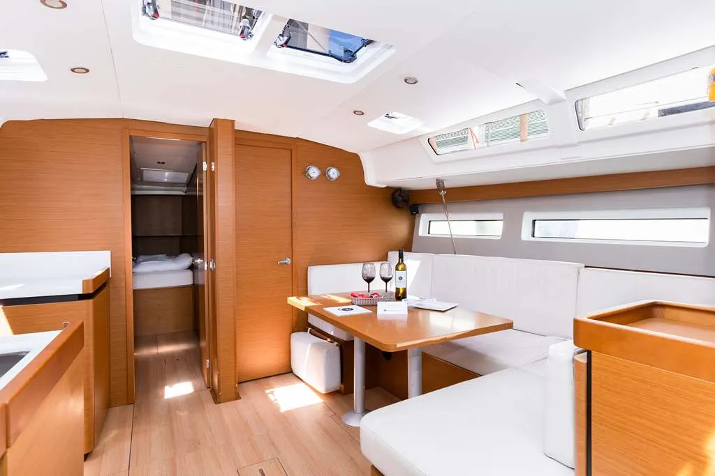 Salon of Lydia, a Jeanneau Sun Odyssey 490 sailboat at Lavreotiki Municipal Unit, Greece