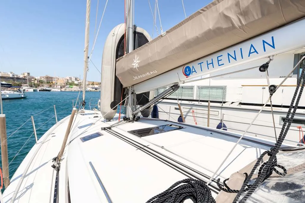 Salon of Lydia, a Jeanneau Sun Odyssey 490 sailboat at Lavreotiki Municipal Unit, Greece