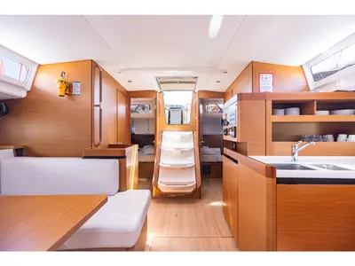 Salon of Lydia, a Jeanneau Sun Odyssey 490 sailboat at Lavreotiki Municipal Unit, Greece