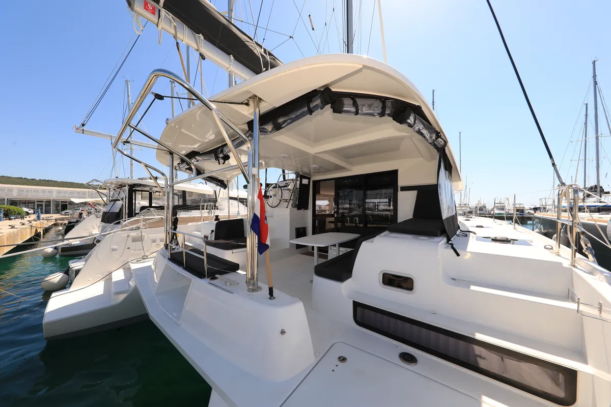Deck of ZEUS, a Lagoon 42 catamaran at Općina Sukošan, Croatia