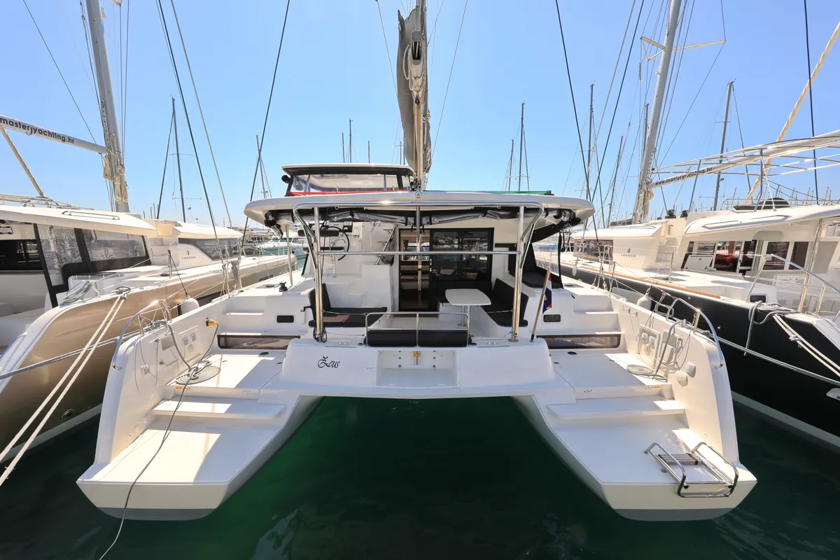 Salon of ZEUS, a Lagoon 42 catamaran at Općina Sukošan, Croatia