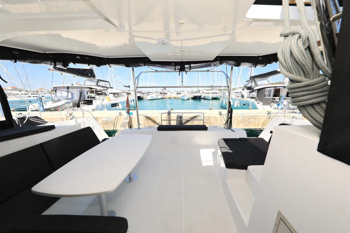 Deck of ZEUS, a Lagoon 42 catamaran at Općina Sukošan, Croatia