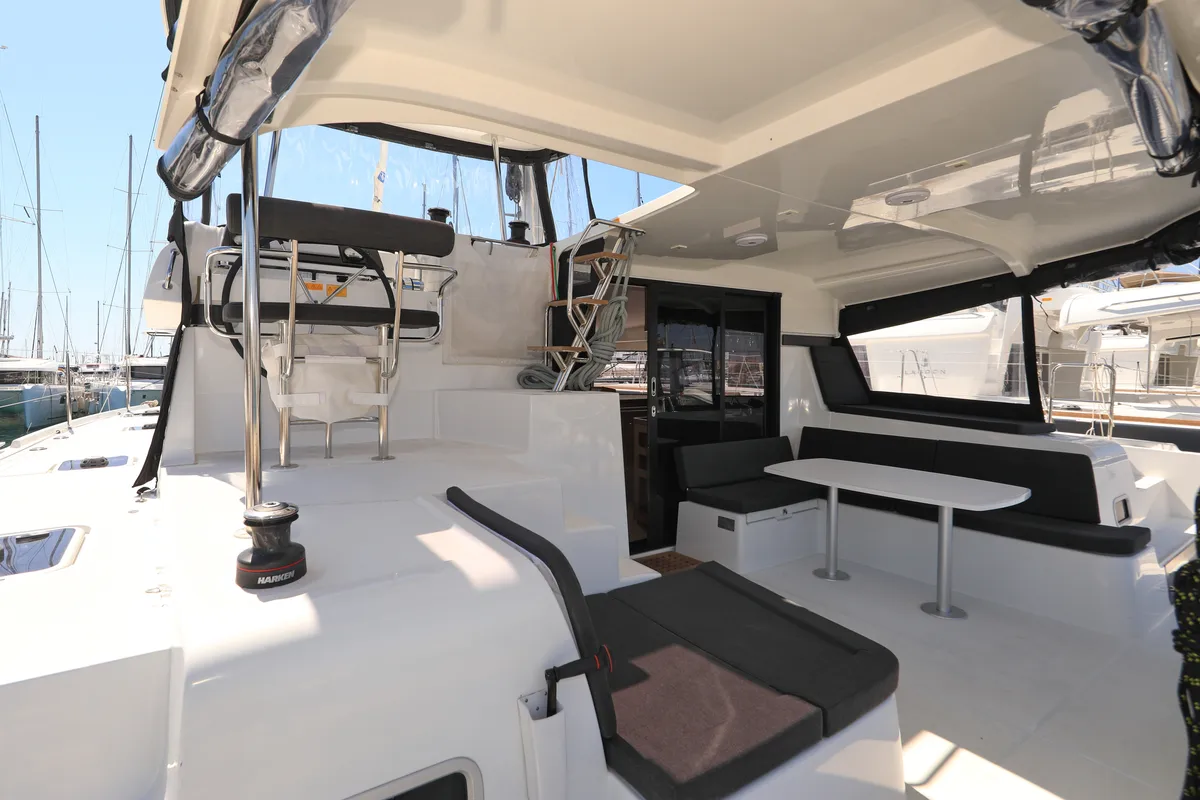 Deck of ZEUS, a Lagoon 42 catamaran at Općina Sukošan, Croatia