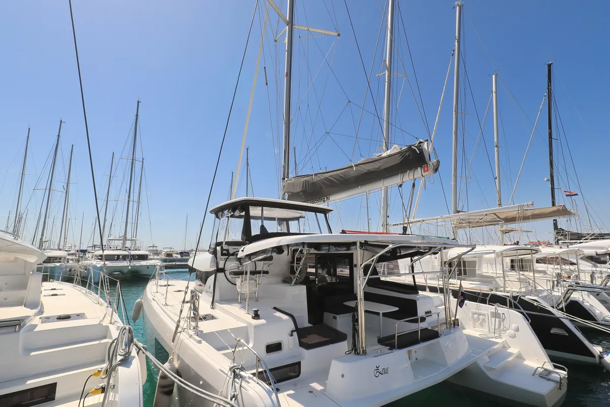 Deck of ZEUS, a Lagoon 42 catamaran at Općina Sukošan, Croatia