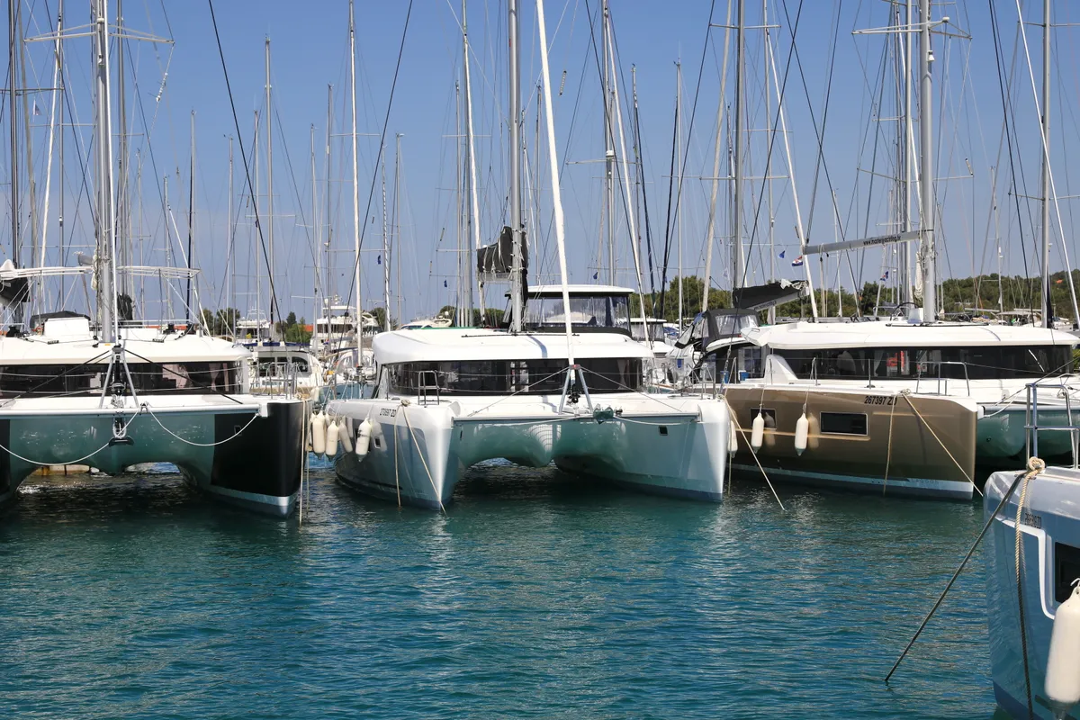 Exterior view of ZEUS, a Lagoon 42 catamaran at Općina Sukošan, Croatia