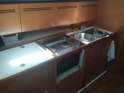 Galley of Barbera, a Beneteau Cyclades 43.4 sailboat at Volos, Greece