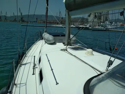 Deck of Barbera, a Beneteau Cyclades 43.4 sailboat at Volos, Greece
