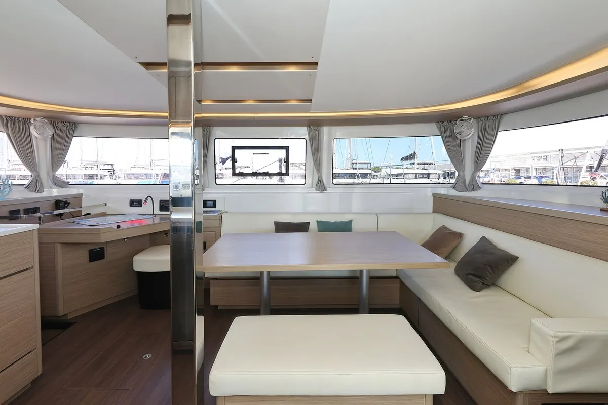 Salon of Ship Happens, a Lagoon 46 catamaran at Općina Sukošan, Croatia