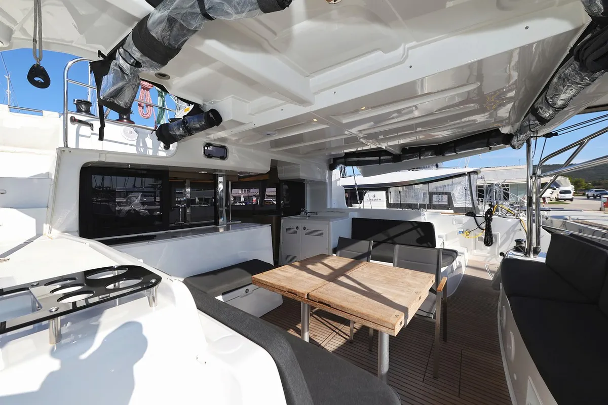 Deck of Ship Happens, a Lagoon 46 catamaran at Općina Sukošan, Croatia