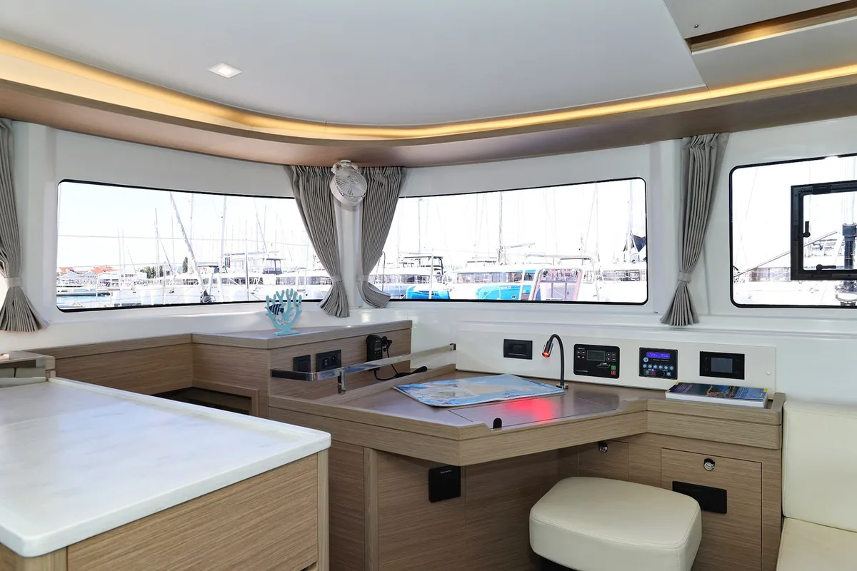 Salon of Ship Happens, a Lagoon 46 catamaran at Općina Sukošan, Croatia