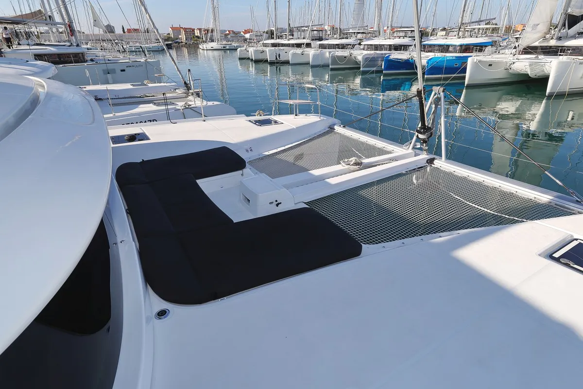 Deck of Ship Happens, a Lagoon 46 catamaran at Općina Sukošan, Croatia