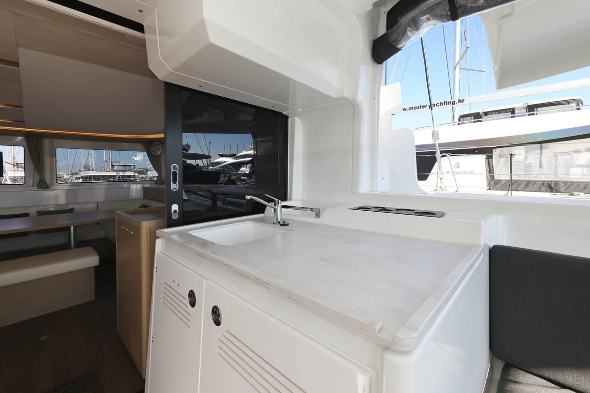 Galley of Ship Happens, a Lagoon 46 catamaran at Općina Sukošan, Croatia