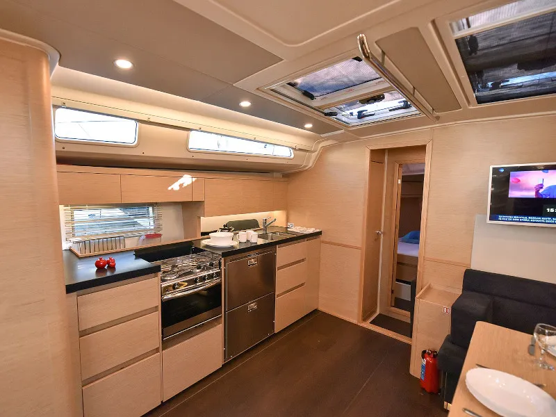Galley of Hamam, a Hanse 508 sailboat at Fethiye, Turkey