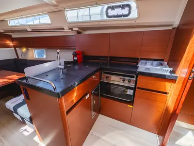 Galley of Dafne, a Hanse 418 sailboat at Municipal Unit of Lefkada, Greece