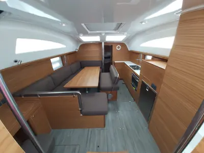 Salon of Ariadne, a Elan Impression 45.1 sailboat at Lavrion, Greece