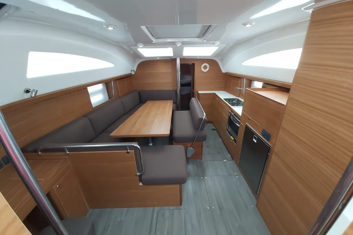 Salon of Ariadne, a Elan Impression 45.1 sailboat at Lavrion, Greece