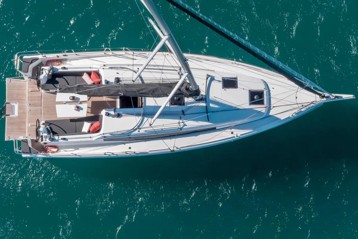 Derminica, a Jeanneau Sun Odyssey 380 sailboat at Neo Klima, Greece