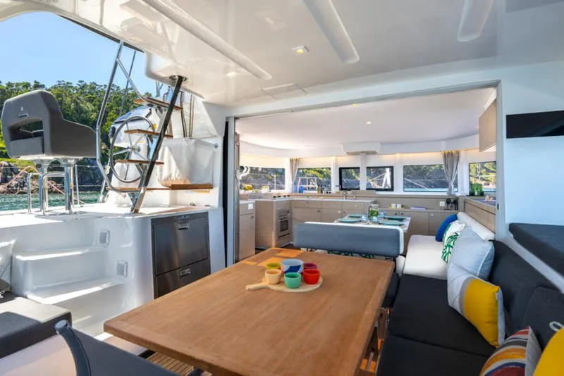 Salon of Cloud Dancer 2, a Lagoon 43 catamaran at Pa Khlok, Thailand