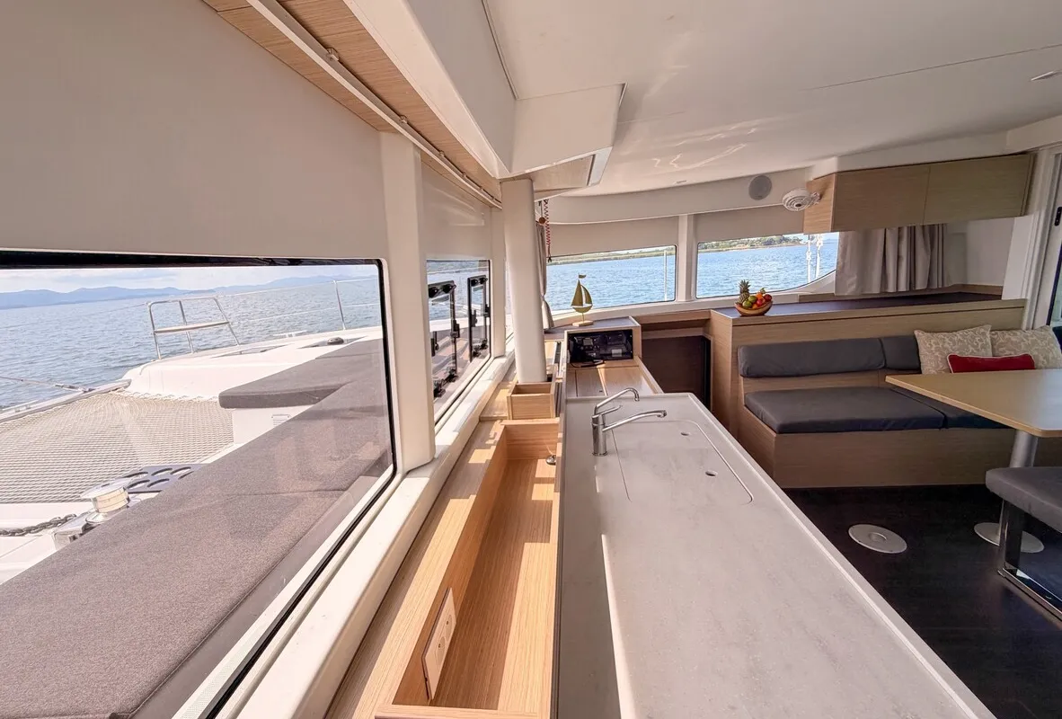 Salon of Cloud Dancer 2, a Lagoon 43 catamaran at Pa Khlok, Thailand