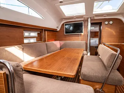 Galley of Carolina, a Elan Impression 45.1 sailboat at Pirovac, Croatia