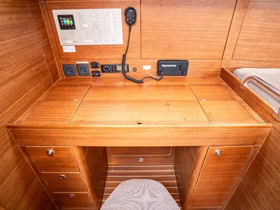 Salon of Carolina, a Elan Impression 45.1 sailboat at Pirovac, Croatia