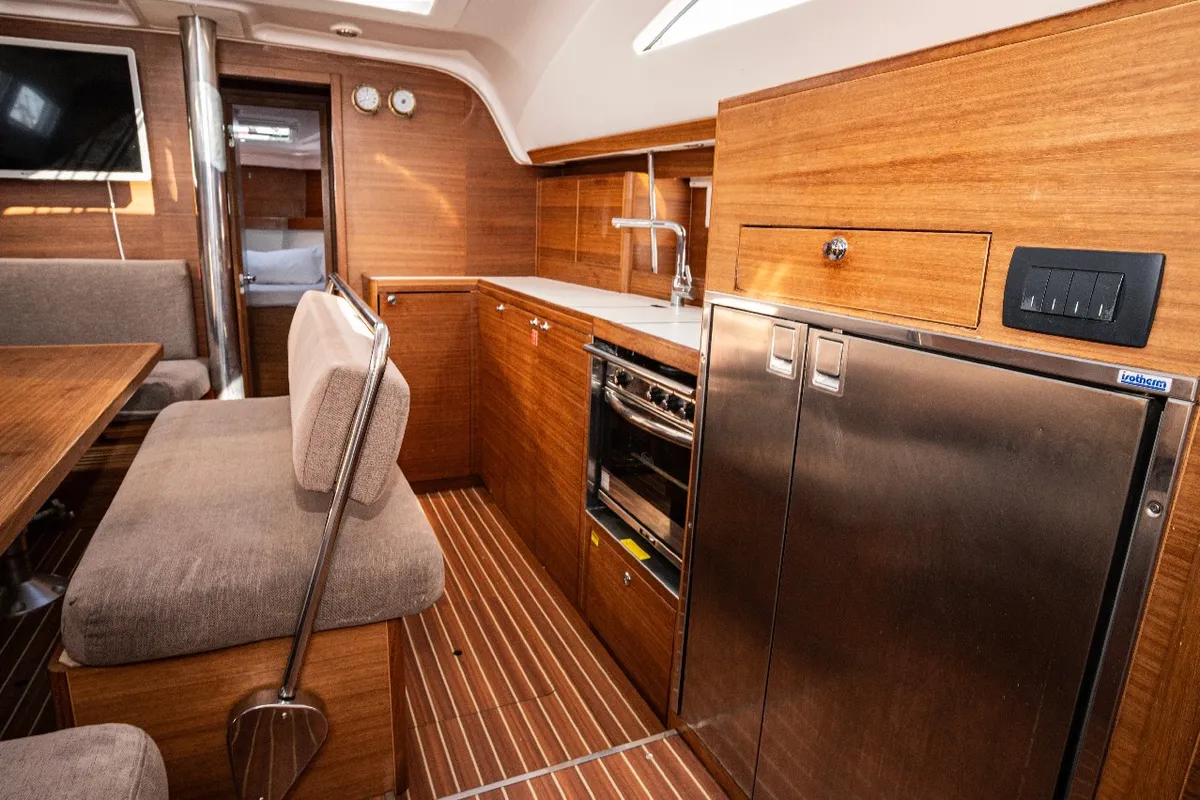 Galley of Carolina, a Elan Impression 45.1 sailboat at Pirovac, Croatia