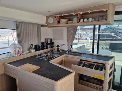 Galley of Best Elli, a Lagoon 42 catamaran at Sant Antoni de Portmany, Spain