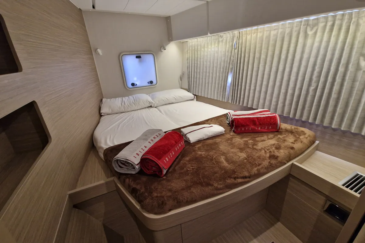 Cabin on Best Elli, a Lagoon 42 catamaran at Sant Antoni de Portmany, Spain