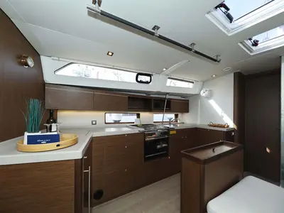 Galley of Maya, a Beneteau Oceanis 46.1 sailboat at Municipal Unit of Lefkada, Greece