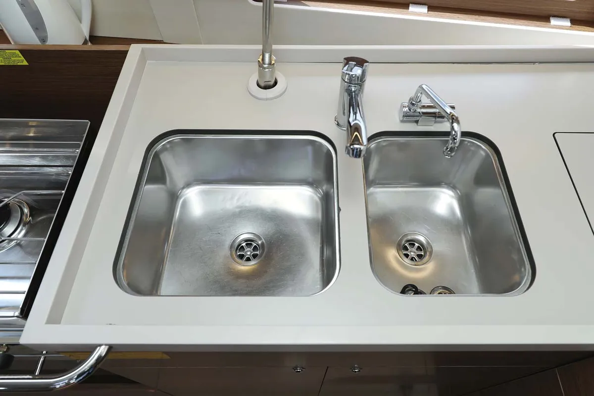 Galley of Maya, a Beneteau Oceanis 46.1 sailboat at Municipal Unit of Lefkada, Greece