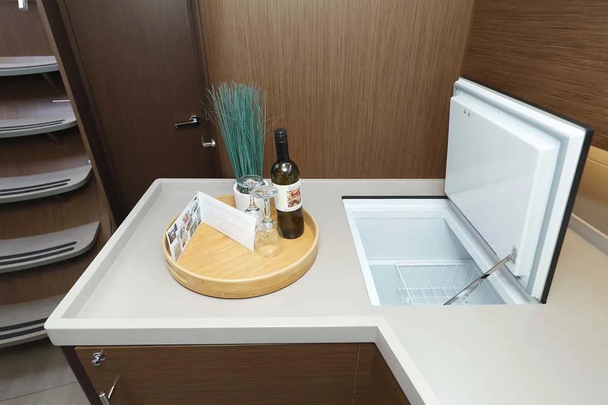 Galley of Maya, a Beneteau Oceanis 46.1 sailboat at Municipal Unit of Lefkada, Greece