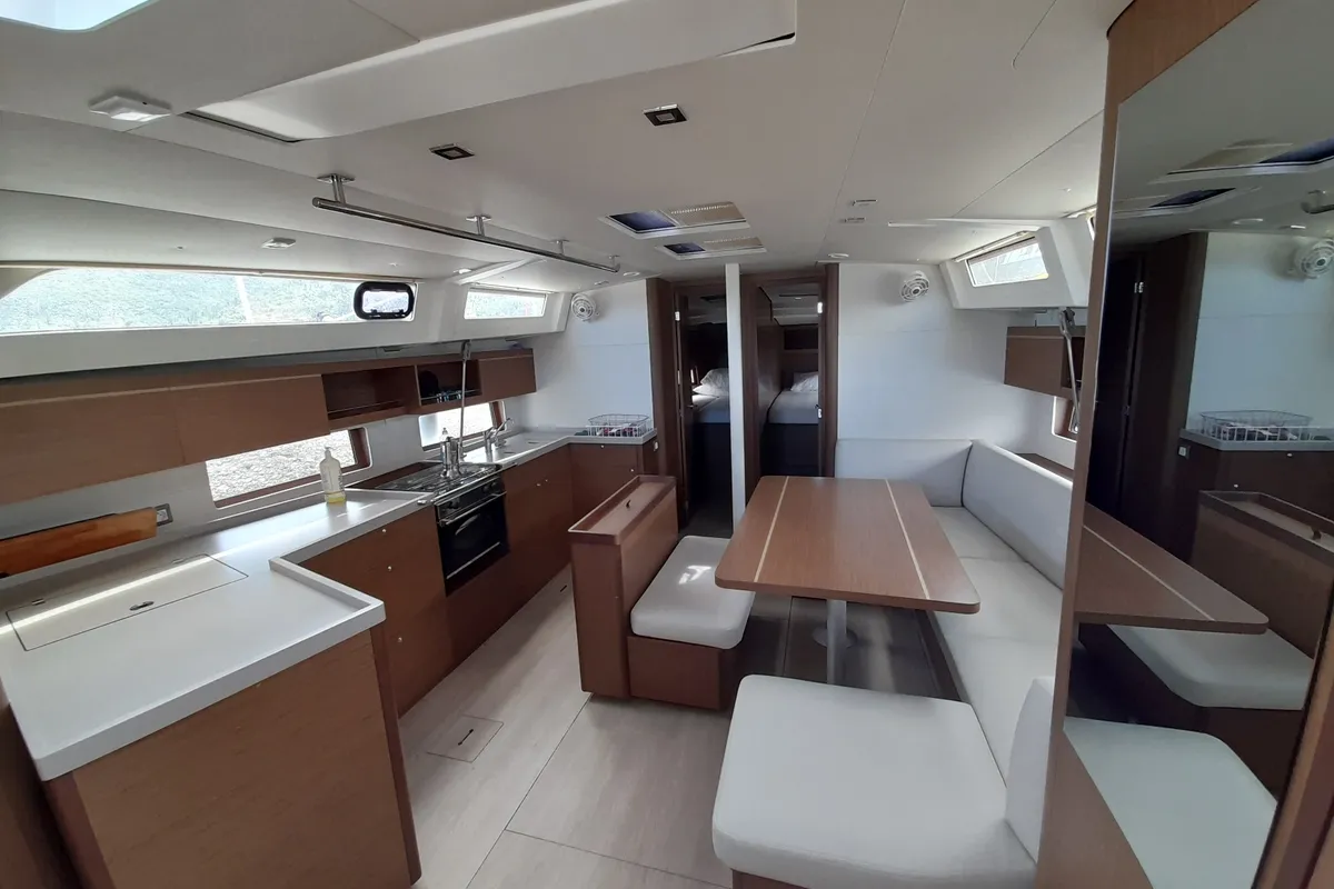 Galley of Okiroi, a Beneteau Oceanis 46.1 sailboat at Municipal Unit of Lefkada, Greece
