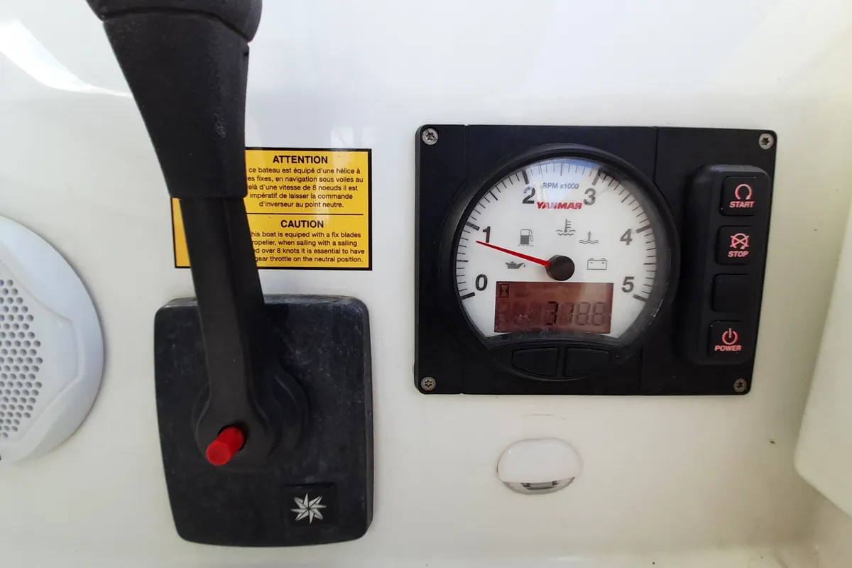 Cockpit of Okiroi, a Beneteau Oceanis 46.1 sailboat at Municipal Unit of Lefkada, Greece