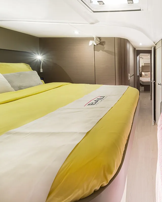 Cabin on Capriccioli, a Bali Catspace catamaran at Cagliari, Italy