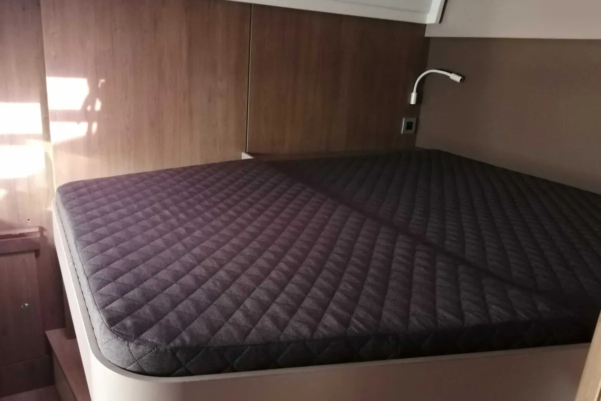 Cabin on Capriccioli, a Bali Catspace catamaran at Cagliari, Italy