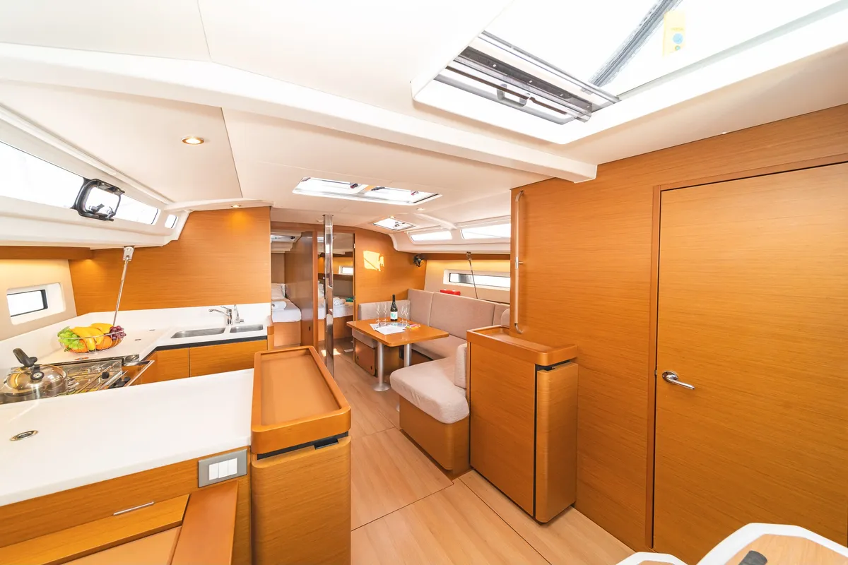 Salon of Esperos, a Jeanneau Sun Odyssey 440 sailboat at Volos, Greece