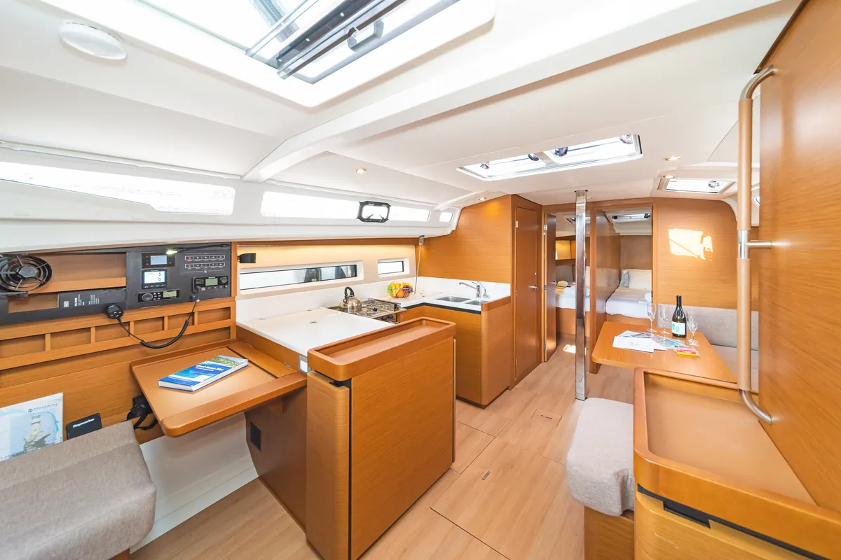 Galley of Esperos, a Jeanneau Sun Odyssey 440 sailboat at Volos, Greece