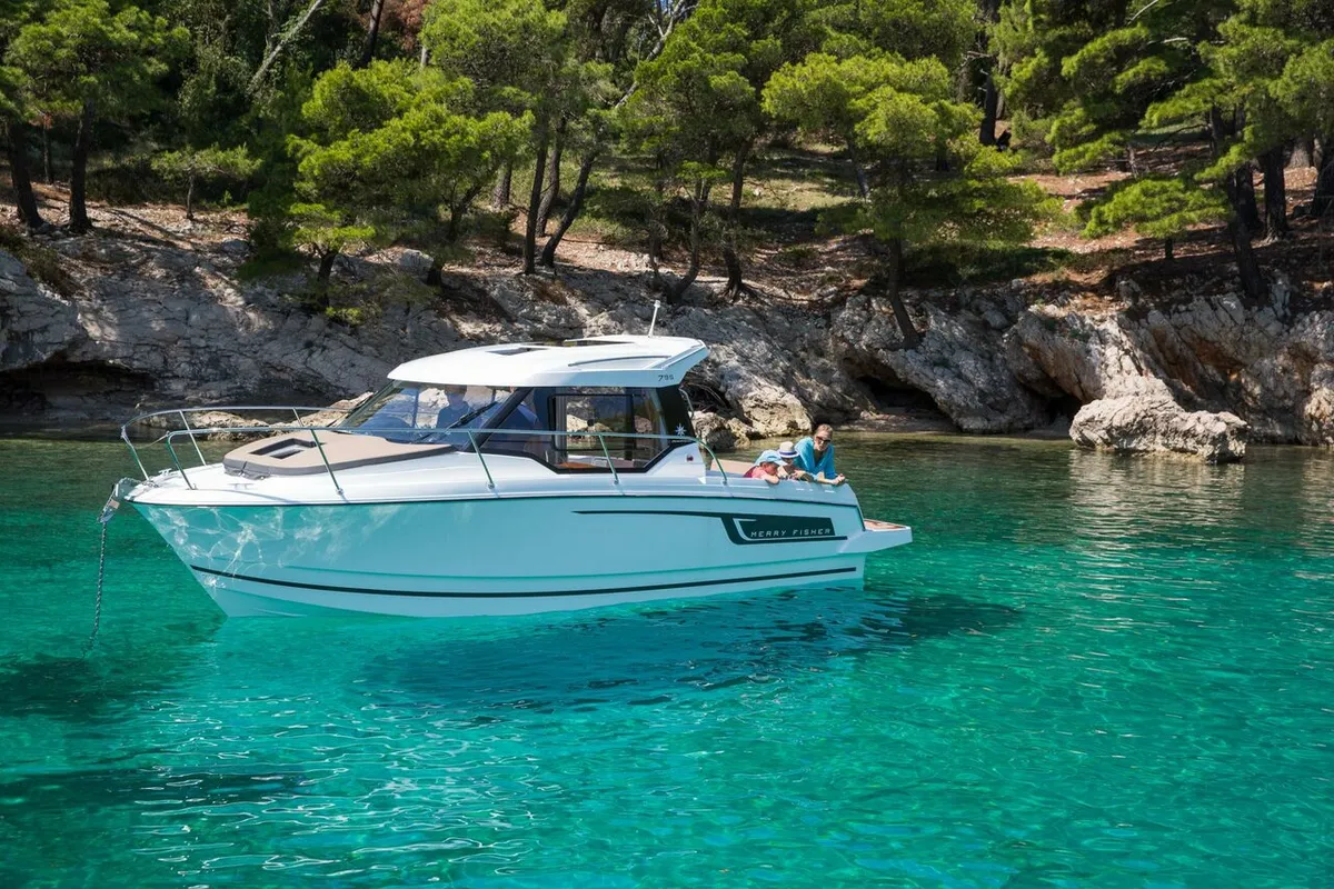 NN#2, a Jeanneau Merry Fisher 795 motorboat at Grad Trogir, Croatia