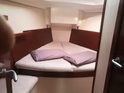 Cabin on Sensei, a Hanse 400e sailboat at Puntone di Scarlino, Italy