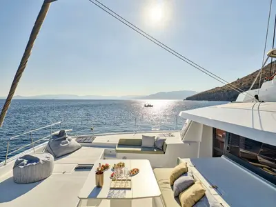 Sahana, a Bali 5.4 catamaran at Municipal Unit of Nea Peramos, Greece