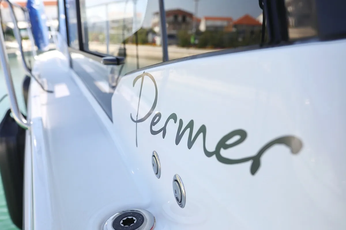 Permer, a Jeanneau Merry Fisher 895 motorboat at Pirovac, Croatia