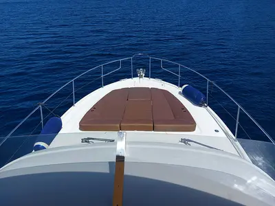 Cockpit of Santin, a Beneteau Antares 42 Fly motor yacht at Punat, Croatia