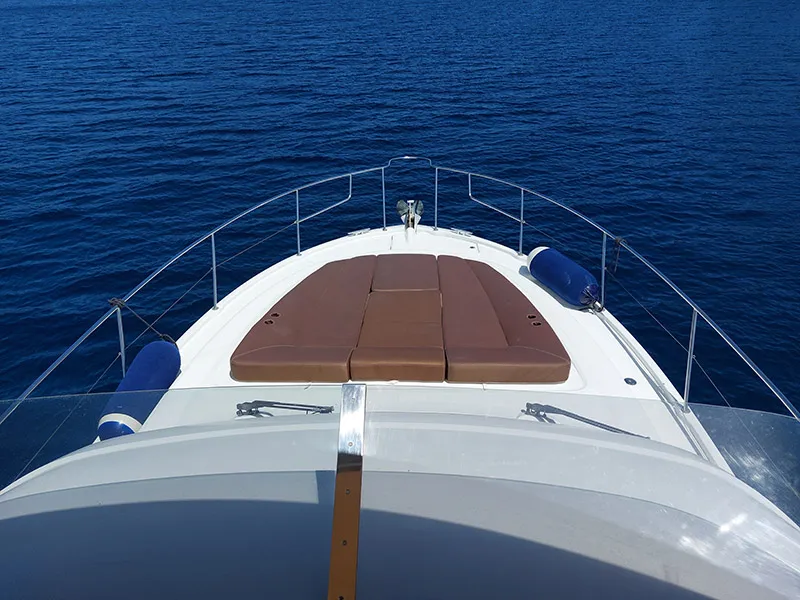 Cockpit of Santin, a Beneteau Antares 42 Fly motor yacht at Punat, Croatia