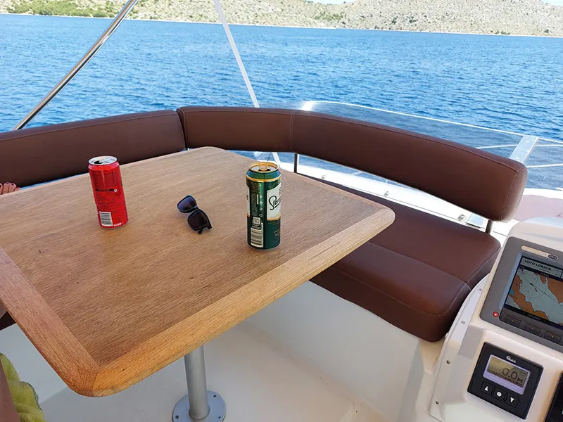 Santin, a Beneteau Antares 42 Fly motor yacht at Punat, Croatia