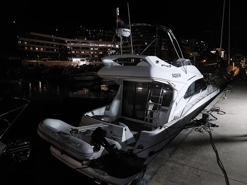 Santin, a Beneteau Antares 42 Fly motor yacht at Punat, Croatia