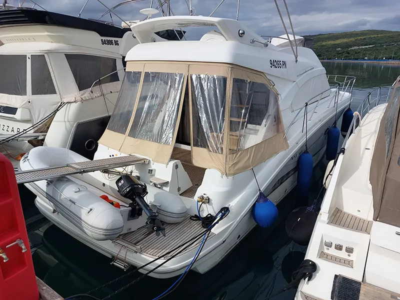 Santin, a Beneteau Antares 42 Fly motor yacht at Punat, Croatia